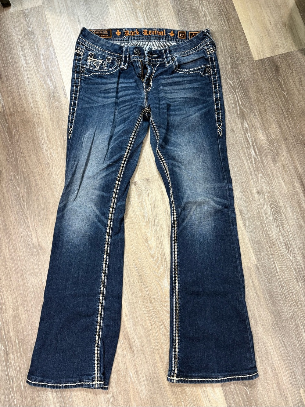 Rock Revival Dark Blue Flare Jeans Ashlyn easy boot